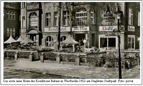 Das erste neue Heim der Konditorei Rabien in Westberlin 1952 am Steglitzer Stadtpark. Foto: privat